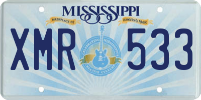 MS license plate XMR533