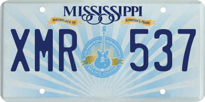 MS license plate XMR537