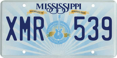 MS license plate XMR539