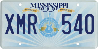 MS license plate XMR540