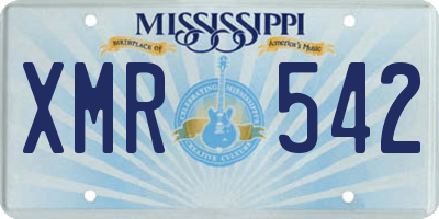 MS license plate XMR542