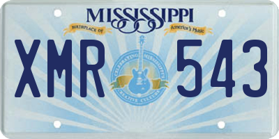 MS license plate XMR543