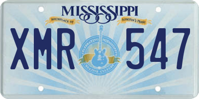 MS license plate XMR547
