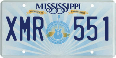 MS license plate XMR551