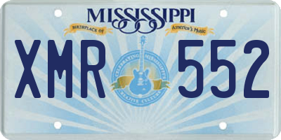 MS license plate XMR552