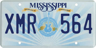 MS license plate XMR564