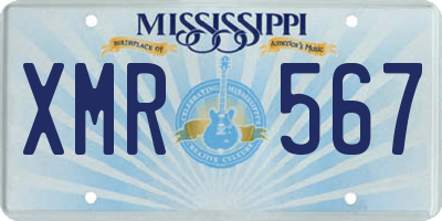 MS license plate XMR567