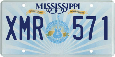 MS license plate XMR571