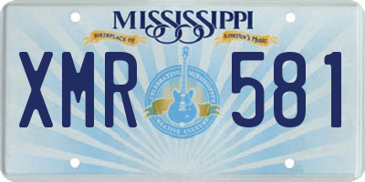MS license plate XMR581