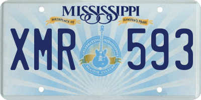 MS license plate XMR593