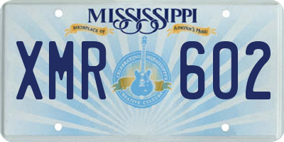 MS license plate XMR602