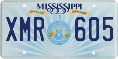 MS license plate XMR605