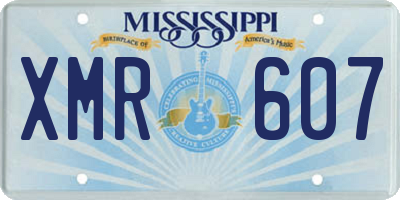 MS license plate XMR607