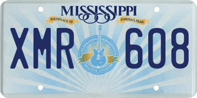 MS license plate XMR608