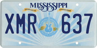MS license plate XMR637