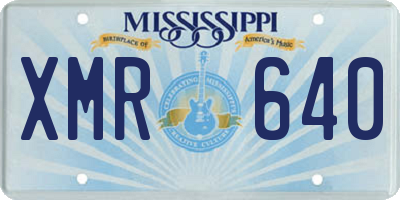 MS license plate XMR640