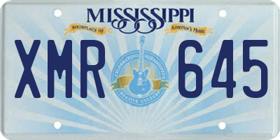 MS license plate XMR645