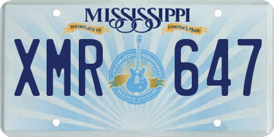 MS license plate XMR647