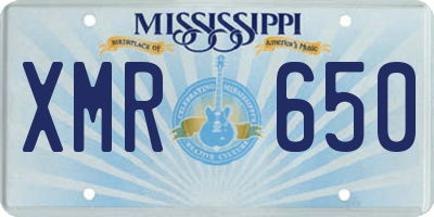 MS license plate XMR650