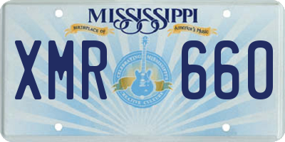 MS license plate XMR660