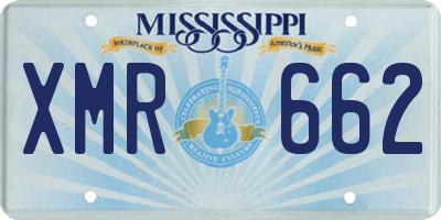 MS license plate XMR662