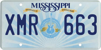 MS license plate XMR663