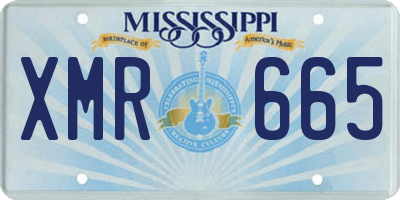 MS license plate XMR665