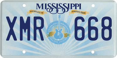 MS license plate XMR668