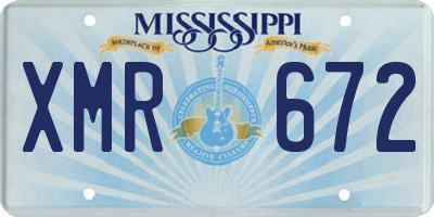 MS license plate XMR672