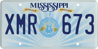 MS license plate XMR673