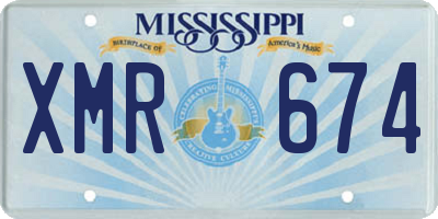 MS license plate XMR674