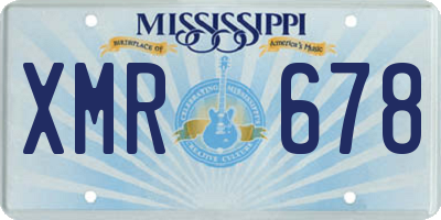 MS license plate XMR678