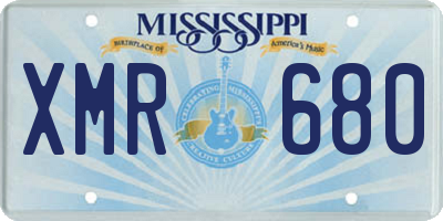 MS license plate XMR680