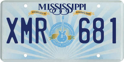 MS license plate XMR681