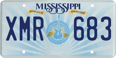 MS license plate XMR683