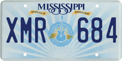 MS license plate XMR684