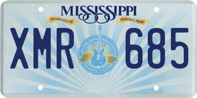 MS license plate XMR685