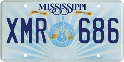 MS license plate XMR686