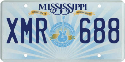 MS license plate XMR688