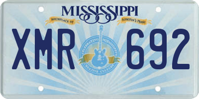 MS license plate XMR692