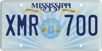 MS license plate XMR700