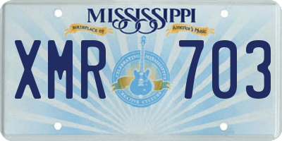 MS license plate XMR703