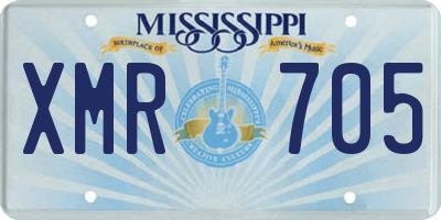 MS license plate XMR705