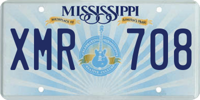 MS license plate XMR708
