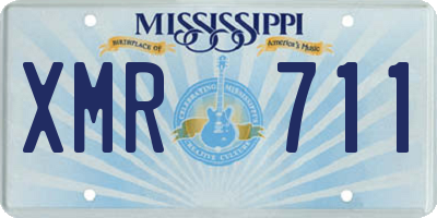 MS license plate XMR711