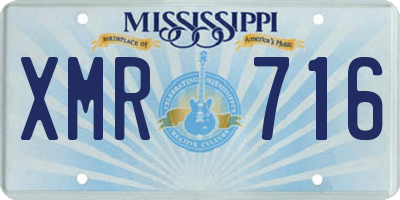 MS license plate XMR716