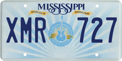 MS license plate XMR727