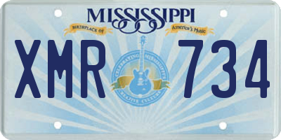 MS license plate XMR734