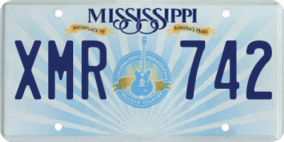 MS license plate XMR742