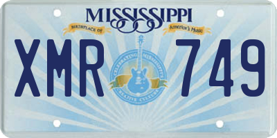 MS license plate XMR749